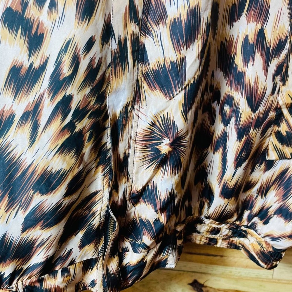 FUDA Int'l Women's Silk Vintage Leopard Bomber Jacket Size XXL - Picture 5 of 14